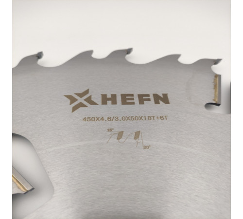 Диск пильный 450x50x4.6/3.0 z18+18+6 (Хвоя, Береза) HEFN