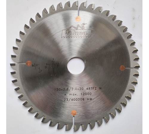 Пильный диск по алюминию, пластику Пильный диск по алюминию 150x2.8/2.0x20 z48  87 TFZ N