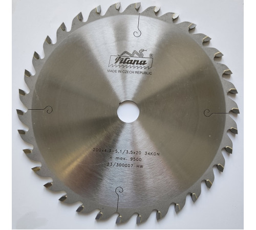 Пила дисковая TCT "Pilana" 200x4.3-5.1/3.5x20 z34  93 KON
