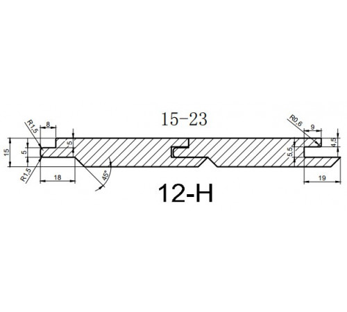 Комплект фрез для имитации бруса карельский профиль H = 15-23 180 х 40 Z = 6 HSS  RED SAMURAI